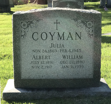 Albert Coyman Grave marker